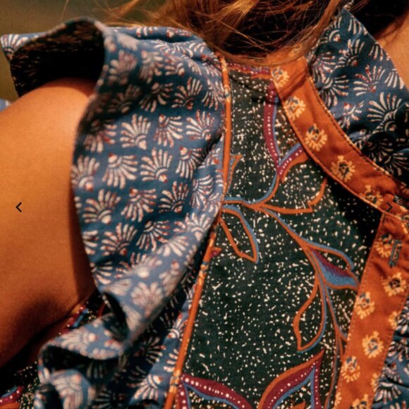 Sezane Chiara Shirt Floral Mix NWOT 36 (4) - Picture 3 of 6